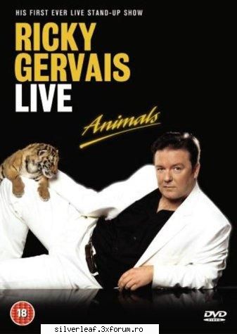 ricky gervais: animals - live codec: divx 5.0
audio codec: none

  filmed during a limited run at